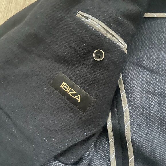 Ibiza Men's Wool Single Breasted Blazer Jacket Long Sleeve Black SZ 42R - Picture 10 of 12